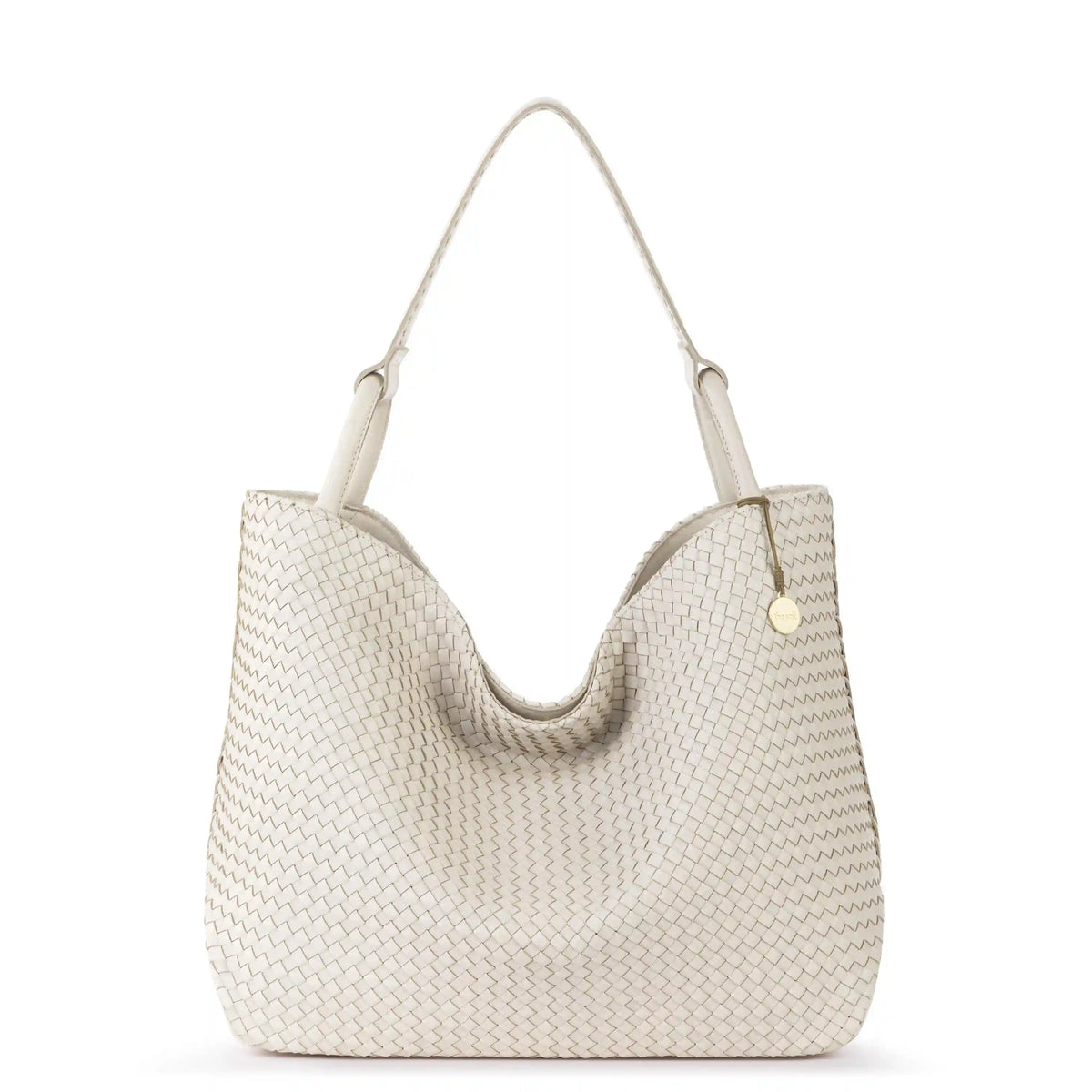 Los Feliz Large Tote - Leather - Stone Woven