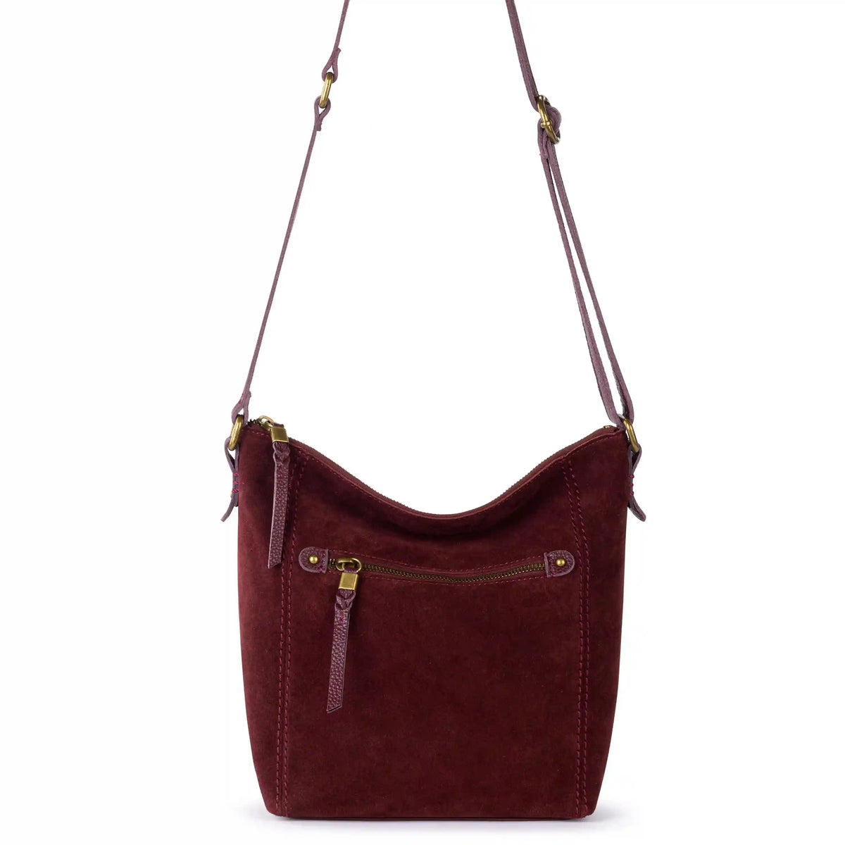 Ashland Crossbody - Leather - Black Cherry Suede