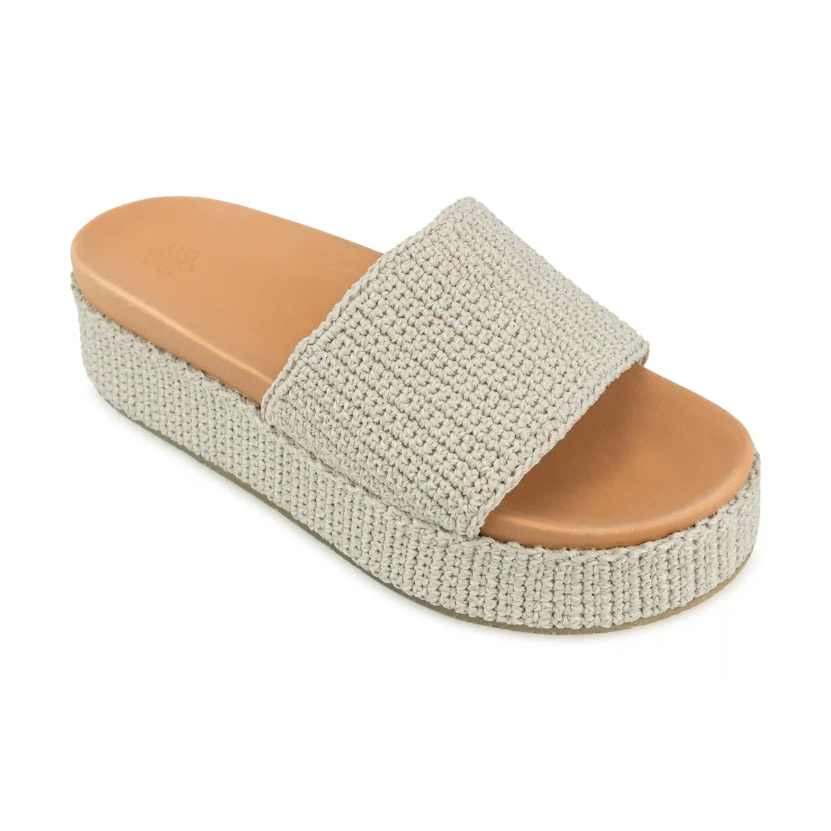 Olivia Platform Sandal - Hand Crochet - Ecru