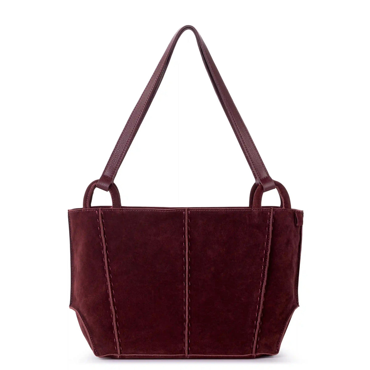 Los Feliz Satchel - Leather - Black Cherry Suede