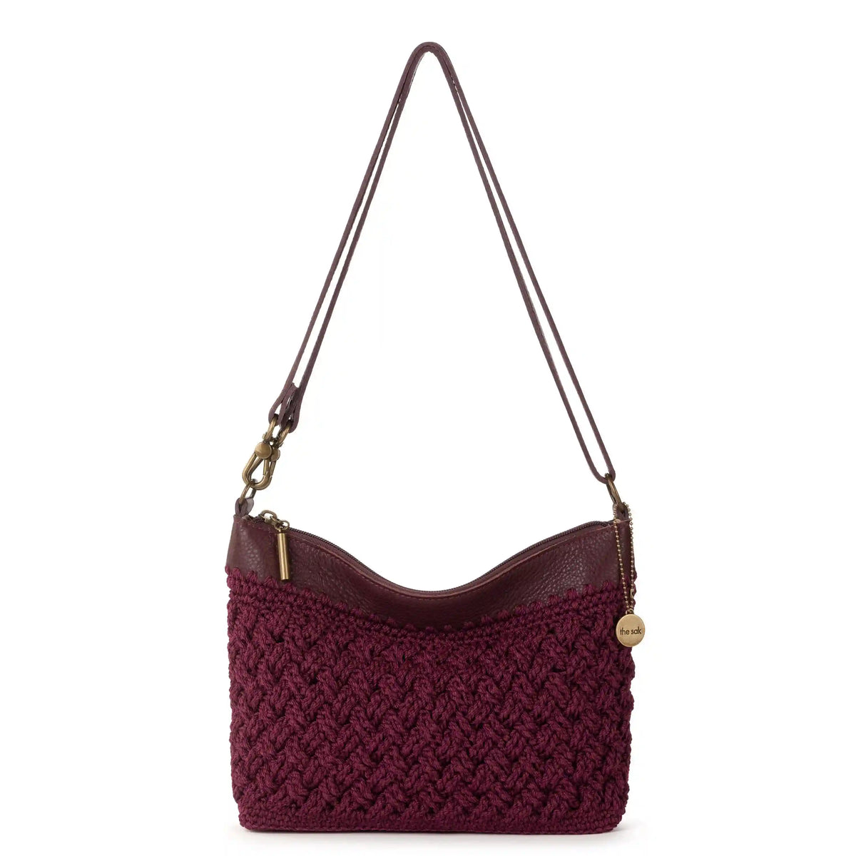 Lumi Crossbody - Hand Crochet - Black Cherry Cozy Weave