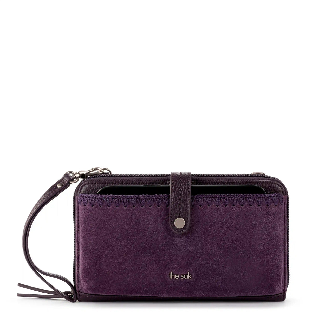 Iris Smartphone Wallet - Leather - Aubergine Suede