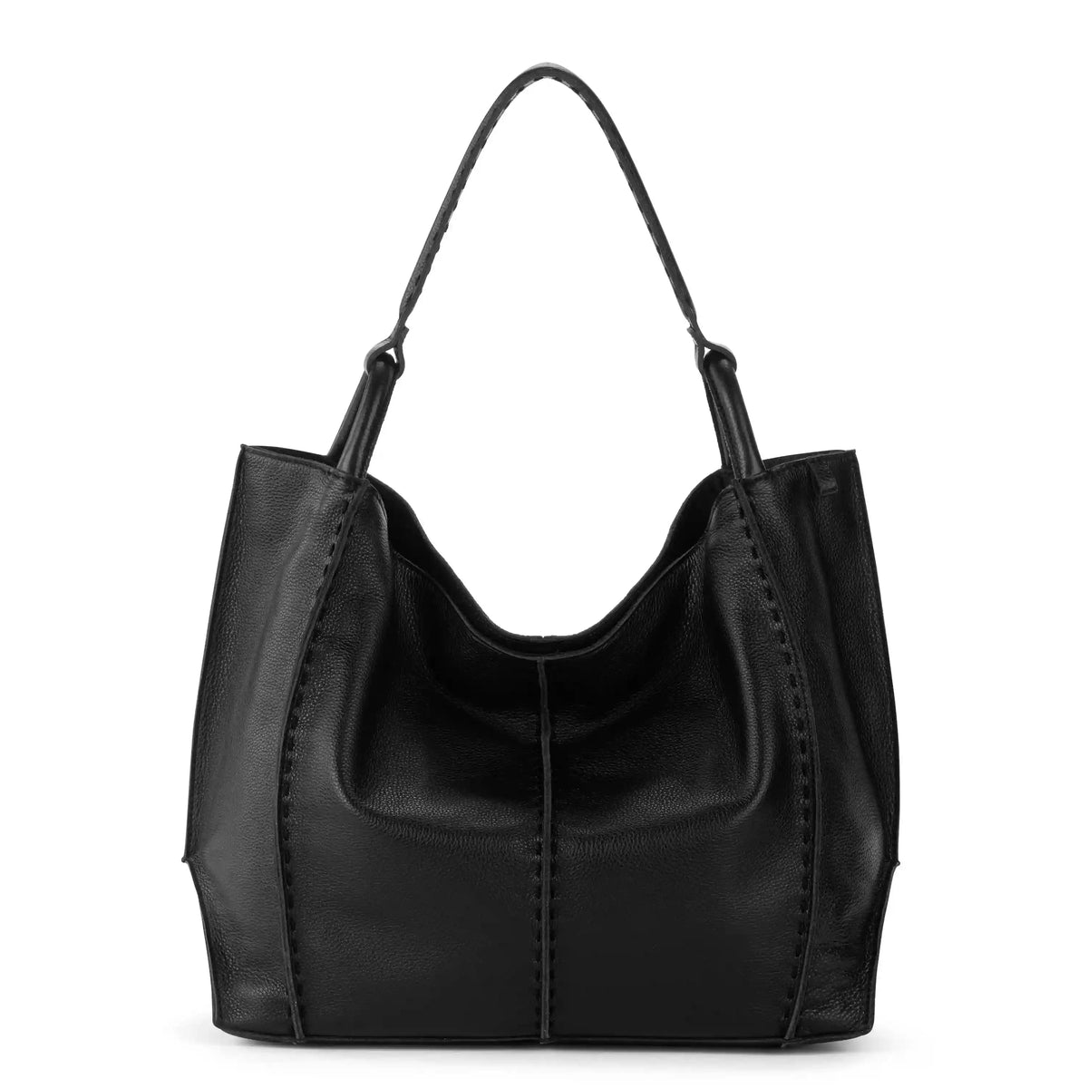 Los Feliz Large Tote - Leather - Black Pebble