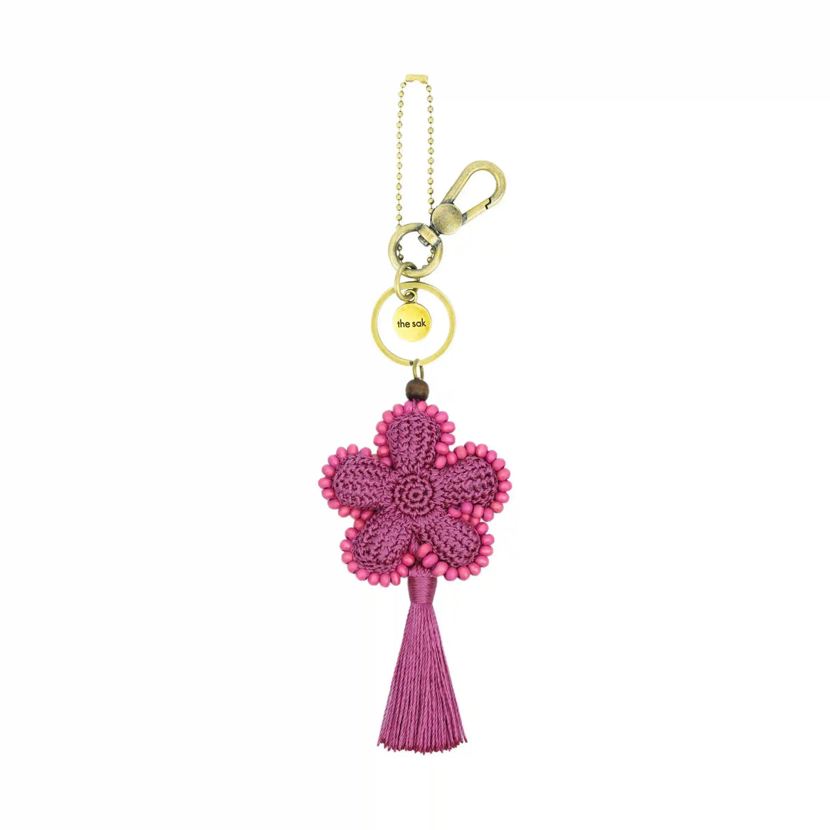 Yarnicharmz Dangle - Hand Crochet - Fuchsia Flower