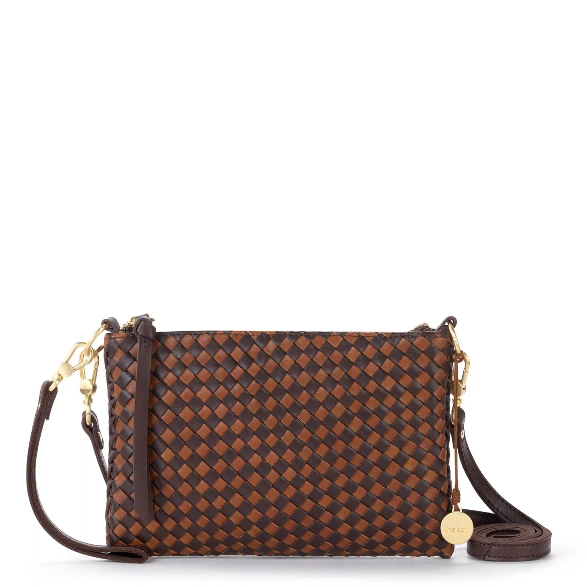 Vita Convertible Wristlet - Leather - Mahogany Cognac Woven