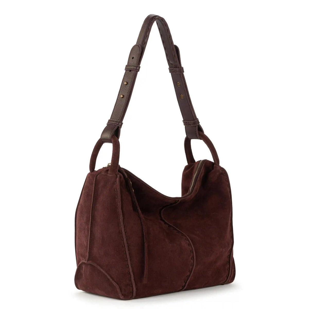 Los Feliz Hobo - Leather - Mahogany Suede