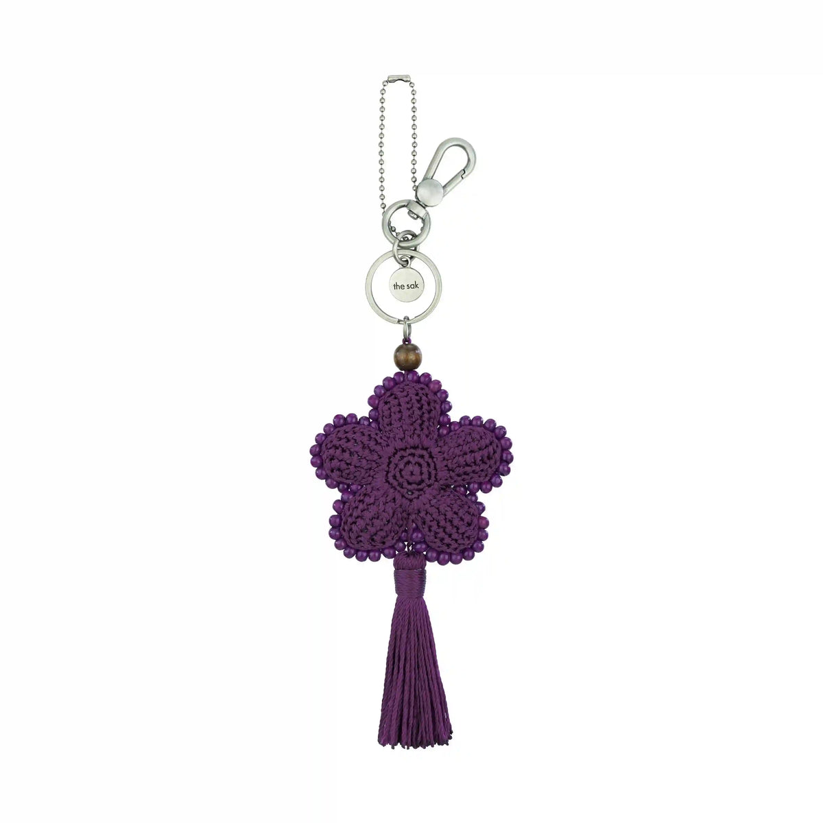 Yarnicharmz Dangle - Hand Crochet - Aubergine Flower