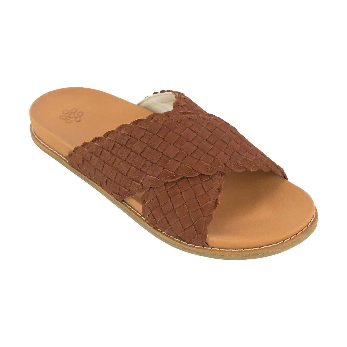 Penelope Sandal - Leather - Woven Cognac