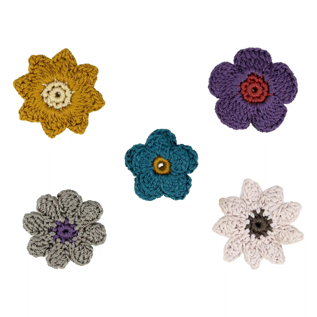 Yarnicharmz 5 Pack - Hand Crochet - Fall Flowers