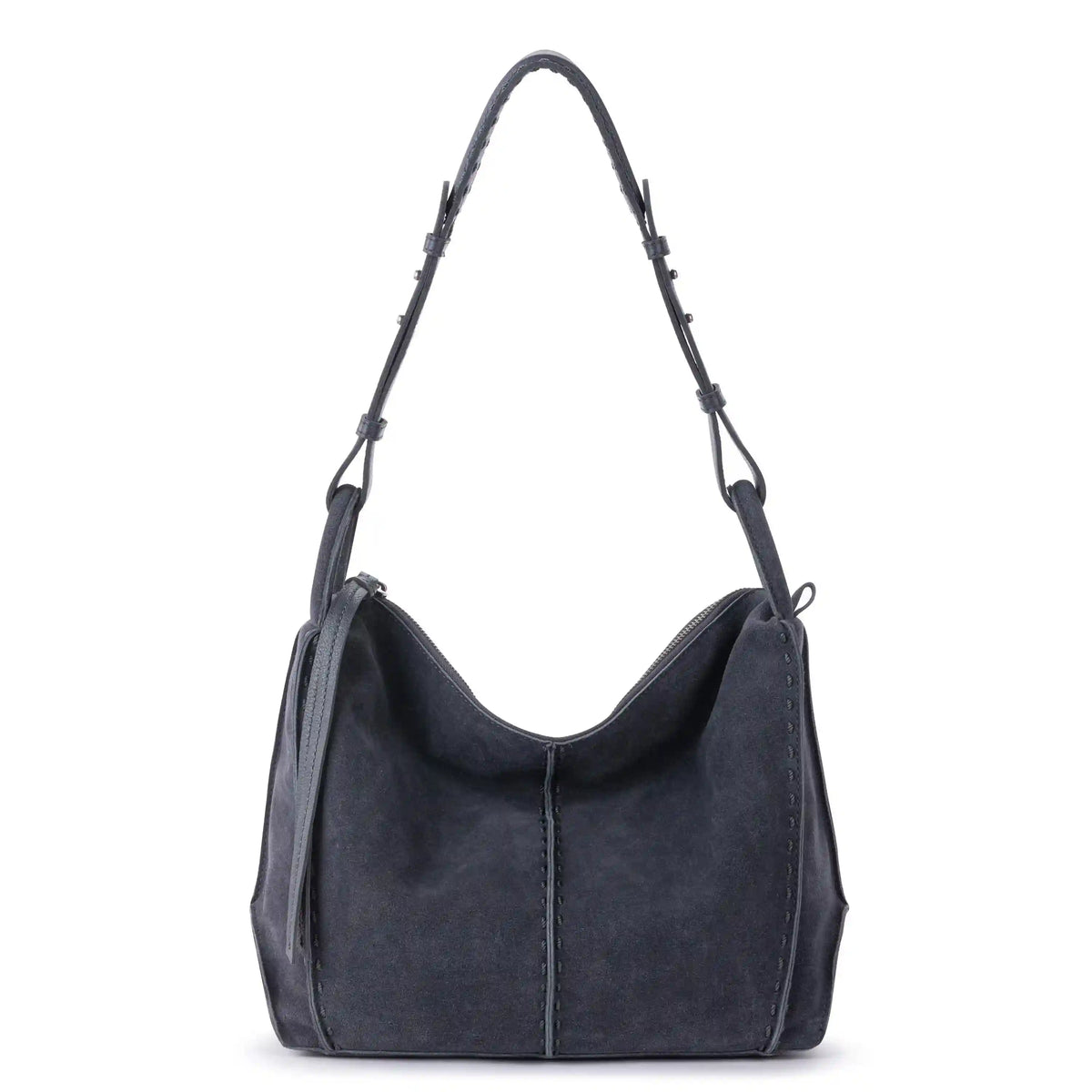 Los Feliz Hobo - Leather - Storm Grey Suede