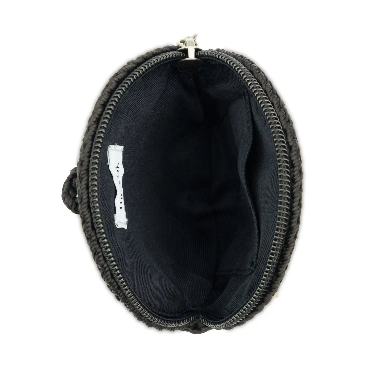 Circle Coin Pouch - Hand Crochet - Black Pyrite Star