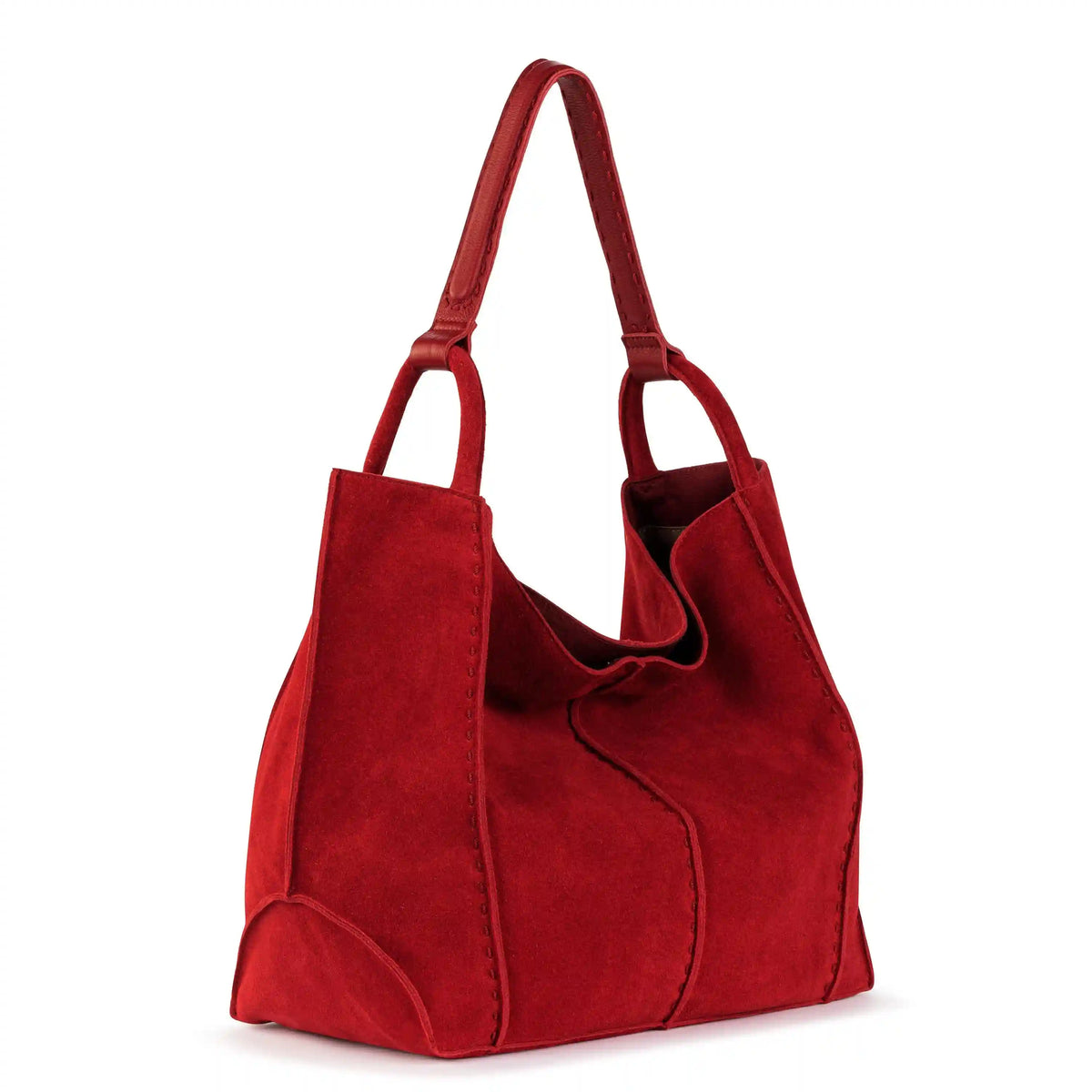 Los Feliz Large Tote - Leather - Scarlet Suede