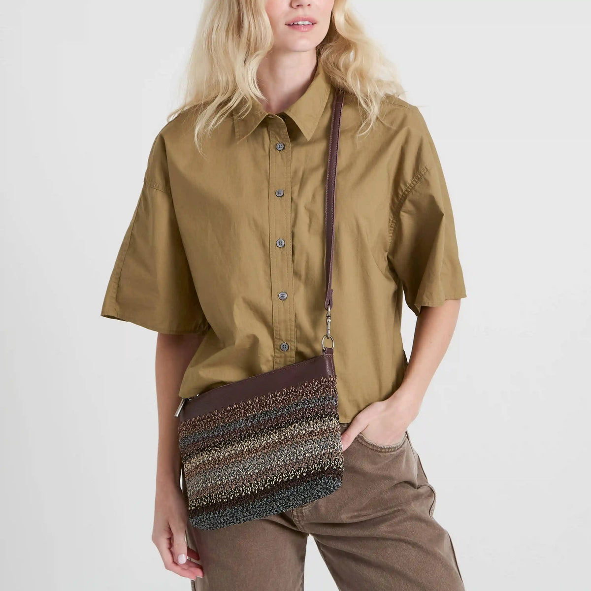 Lumi Crossbody - Hand Crochet - Aspen Stripe