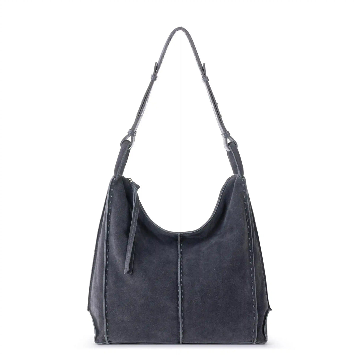 Los Feliz Bucket Hobo - Leather - Storm Grey Suede