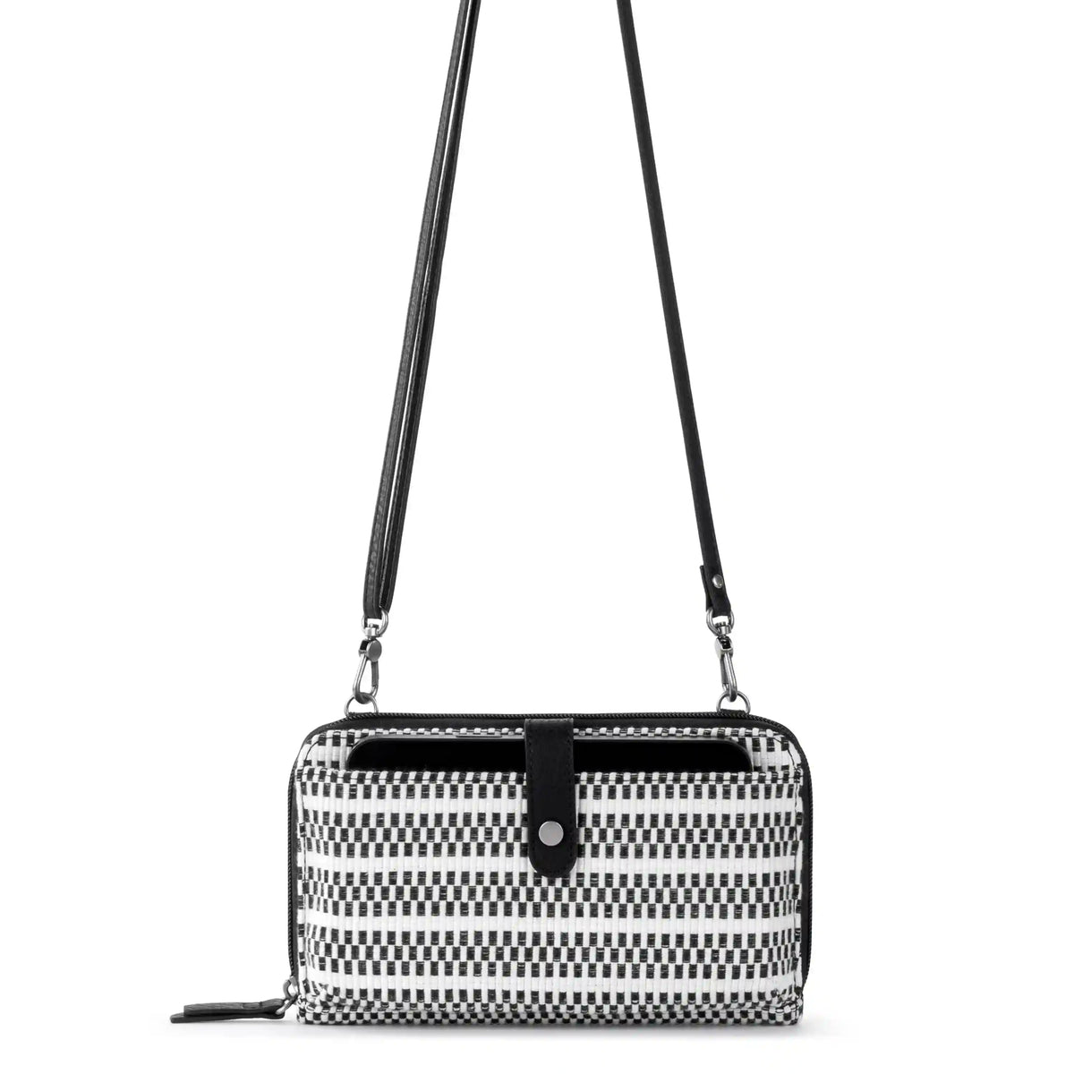 Smartphone Wallet - Straw - Black and White Woven