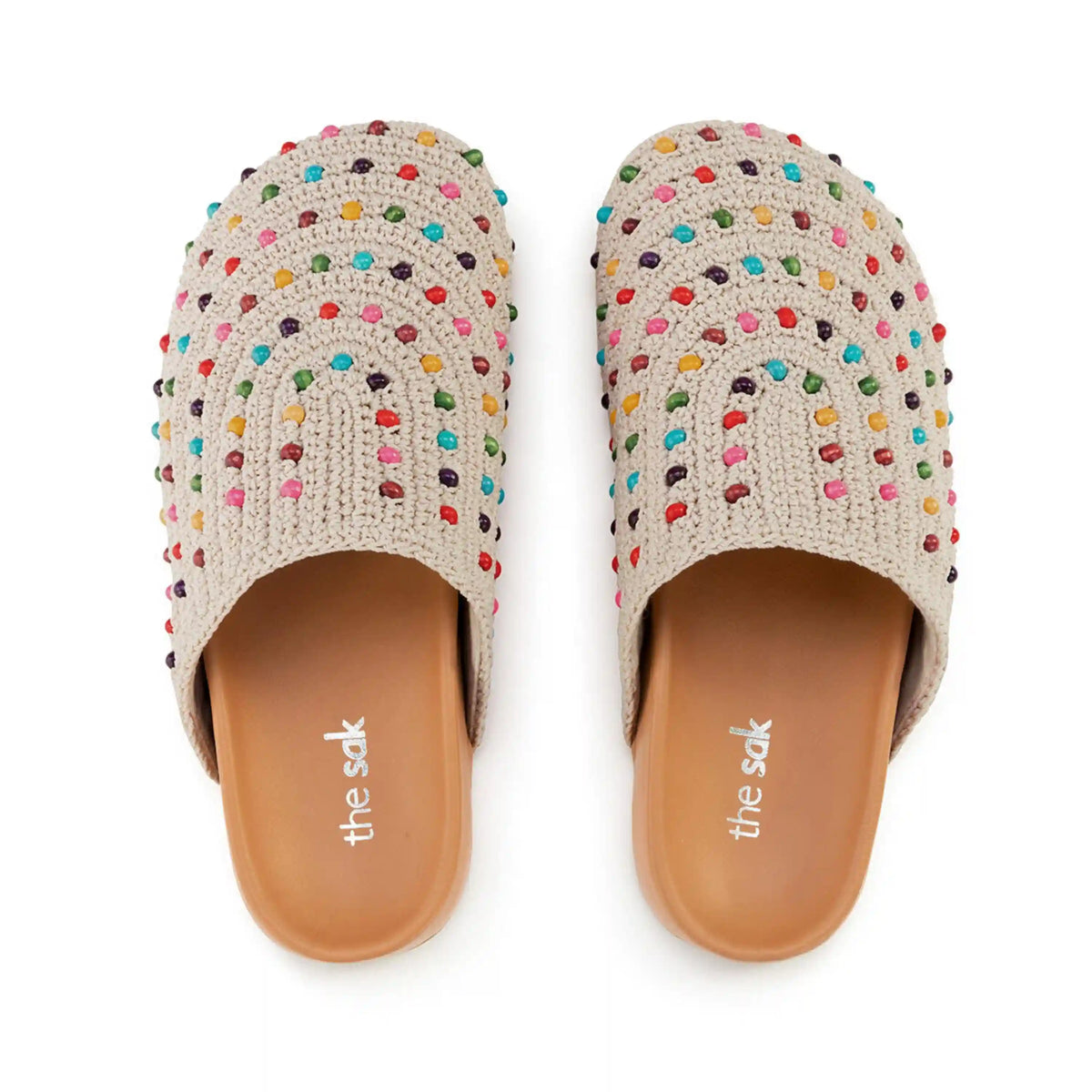 Bolinas Clog - Hand Crochet - Ecru Multi Beads