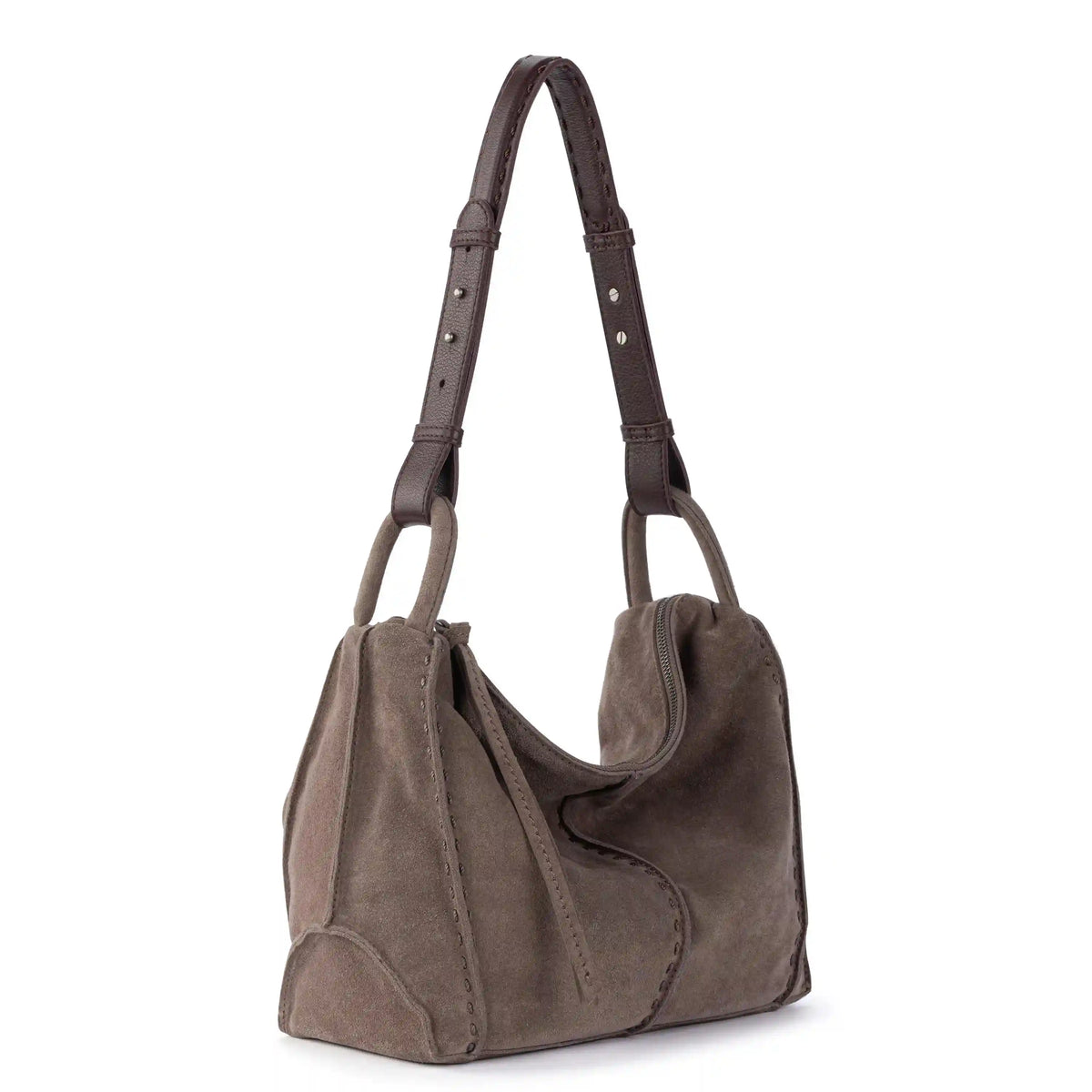 Los Feliz Hobo - Leather - Mushroom Suede