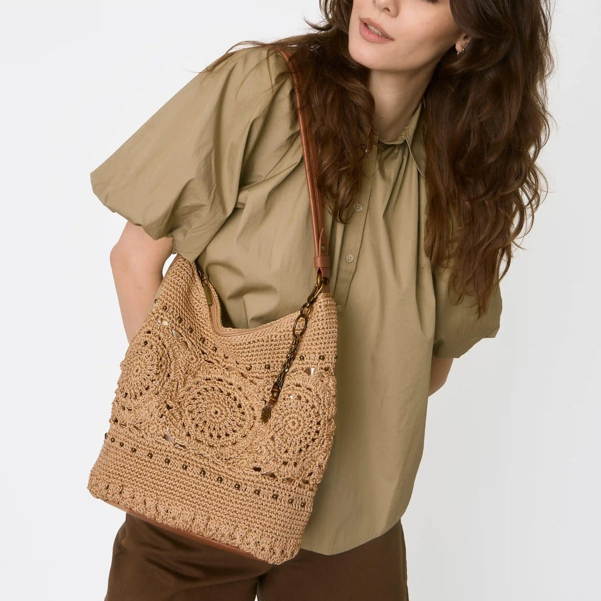 Sequoia Hobo - Hand Crochet - Bamboo Medallion