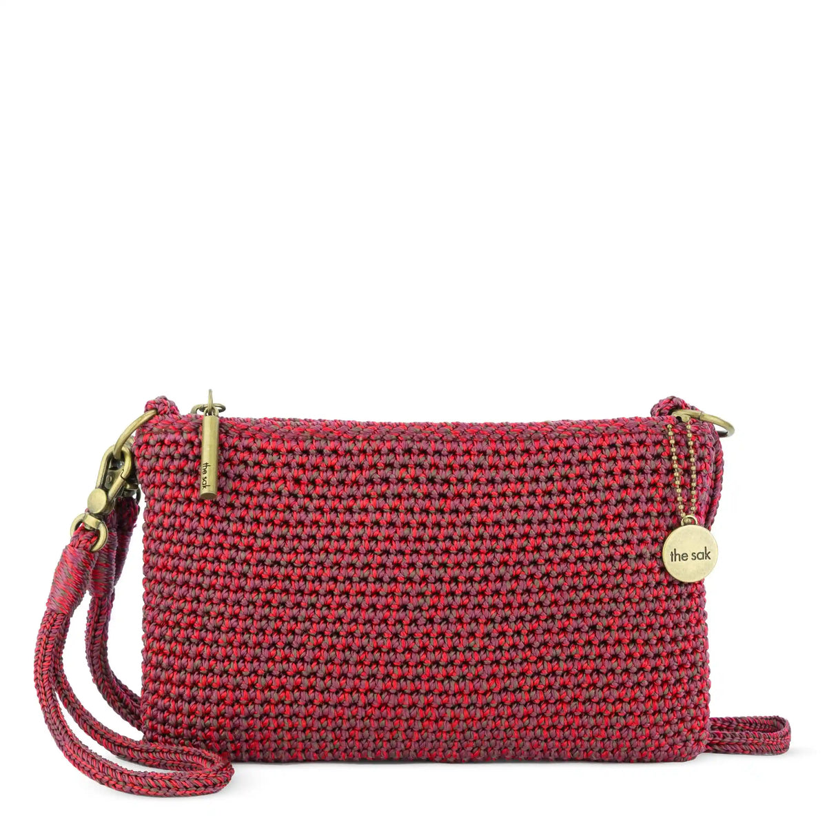 Vita Convertible Wristlet - Hand Crochet - Black Cherry Static