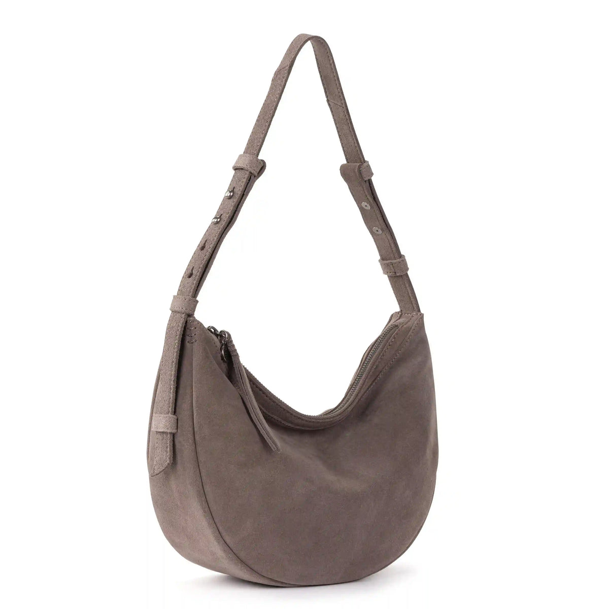 Tess Shoulder Bag - Leather - Mushroom Suede
