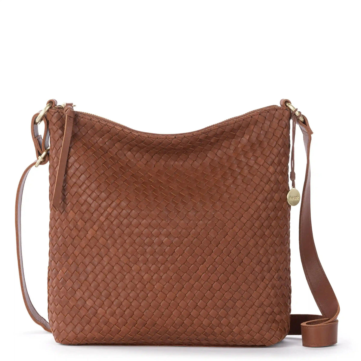 Lucia Crossbody - Leather - Woven Cognac