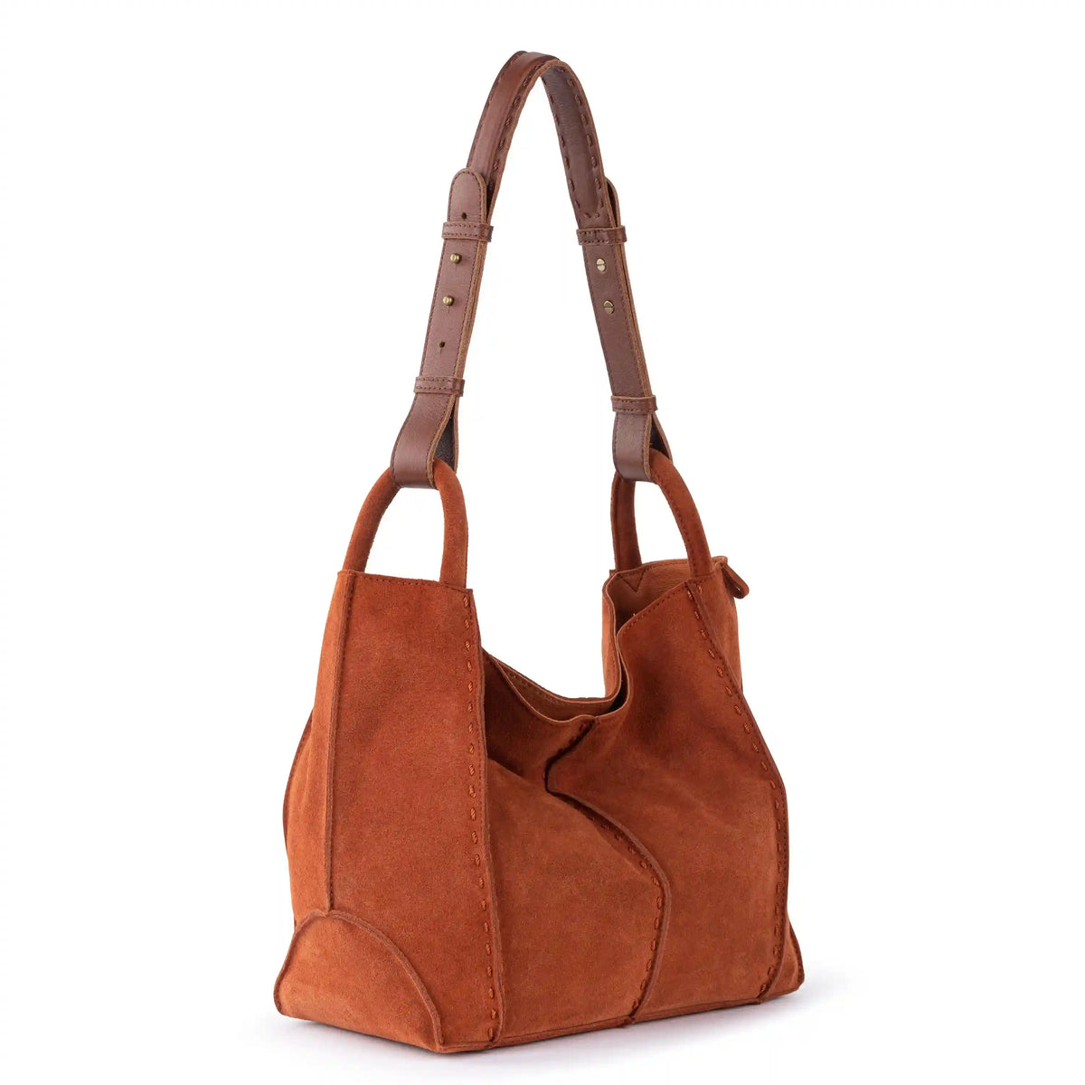 Los Feliz Medium Tote - Leather - Persimmon Suede