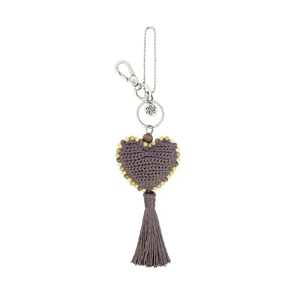 Yarnicharmz Dangle - Hand Crochet - Mushroom Tonal Heart
