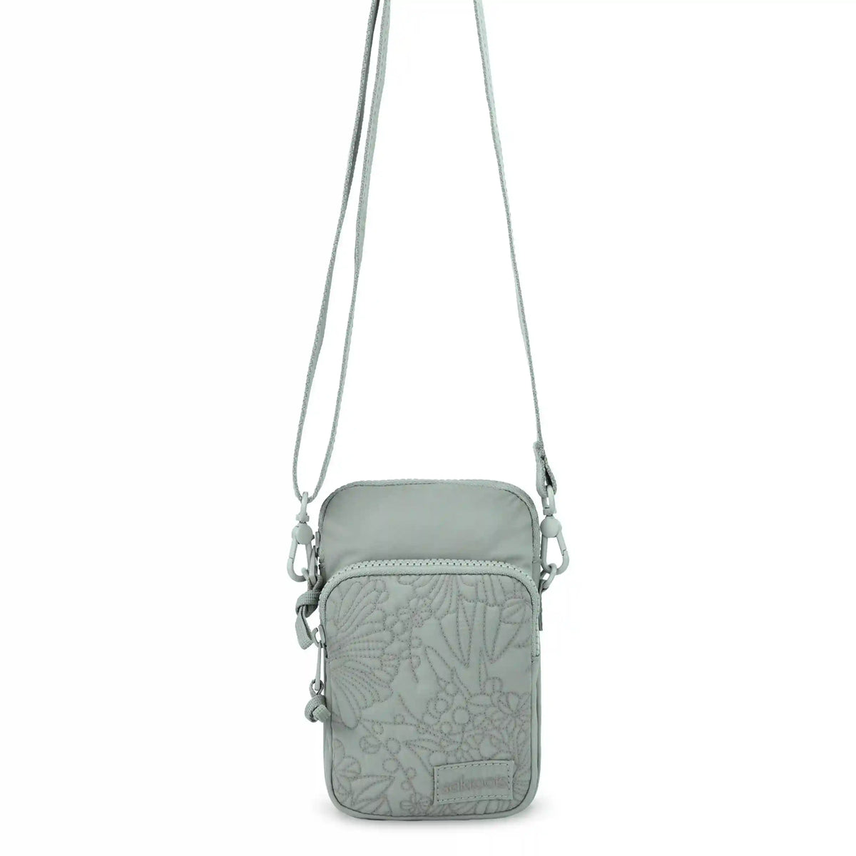 Koa Smartphone Crossbody - EcoTwill - Sage Flower Blossom Quilted