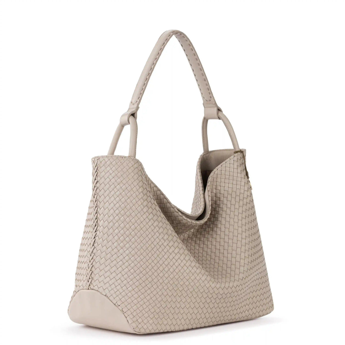 Los Feliz Large Tote - Leather - Woven Sand