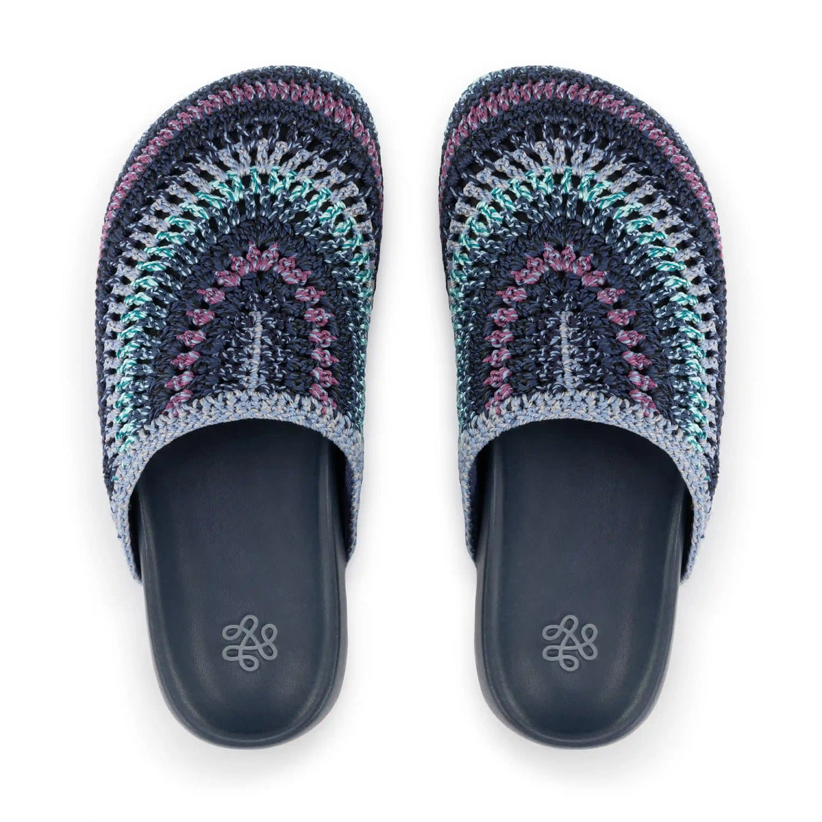 Bolinas Clog - Hand Crochet - Lapis Stripe