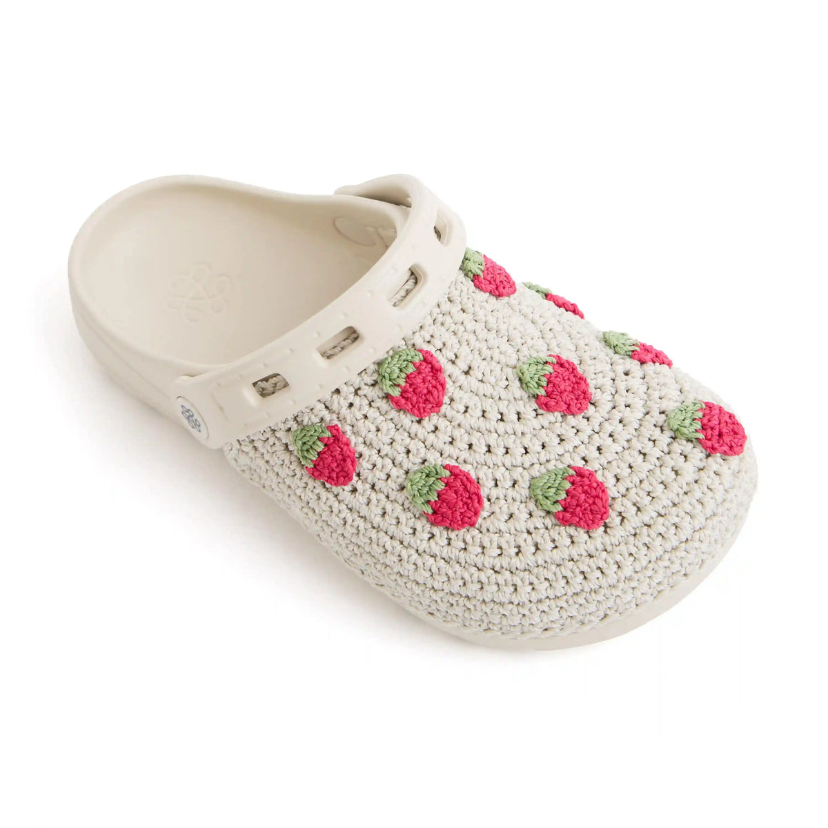 Bolo Clog - Hand Crochet - Natural Strawberries