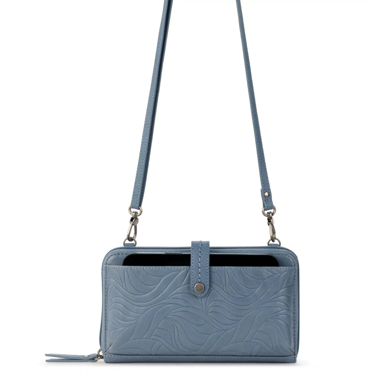 Iris Smartphone Wallet - Leather - Maritime Wave Embossed