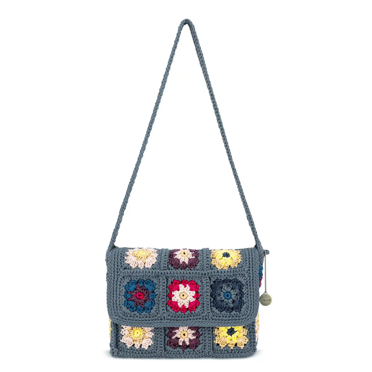 Marlow Flap Shoulder Bag - Hand Crochet - Maritime Multi Patch