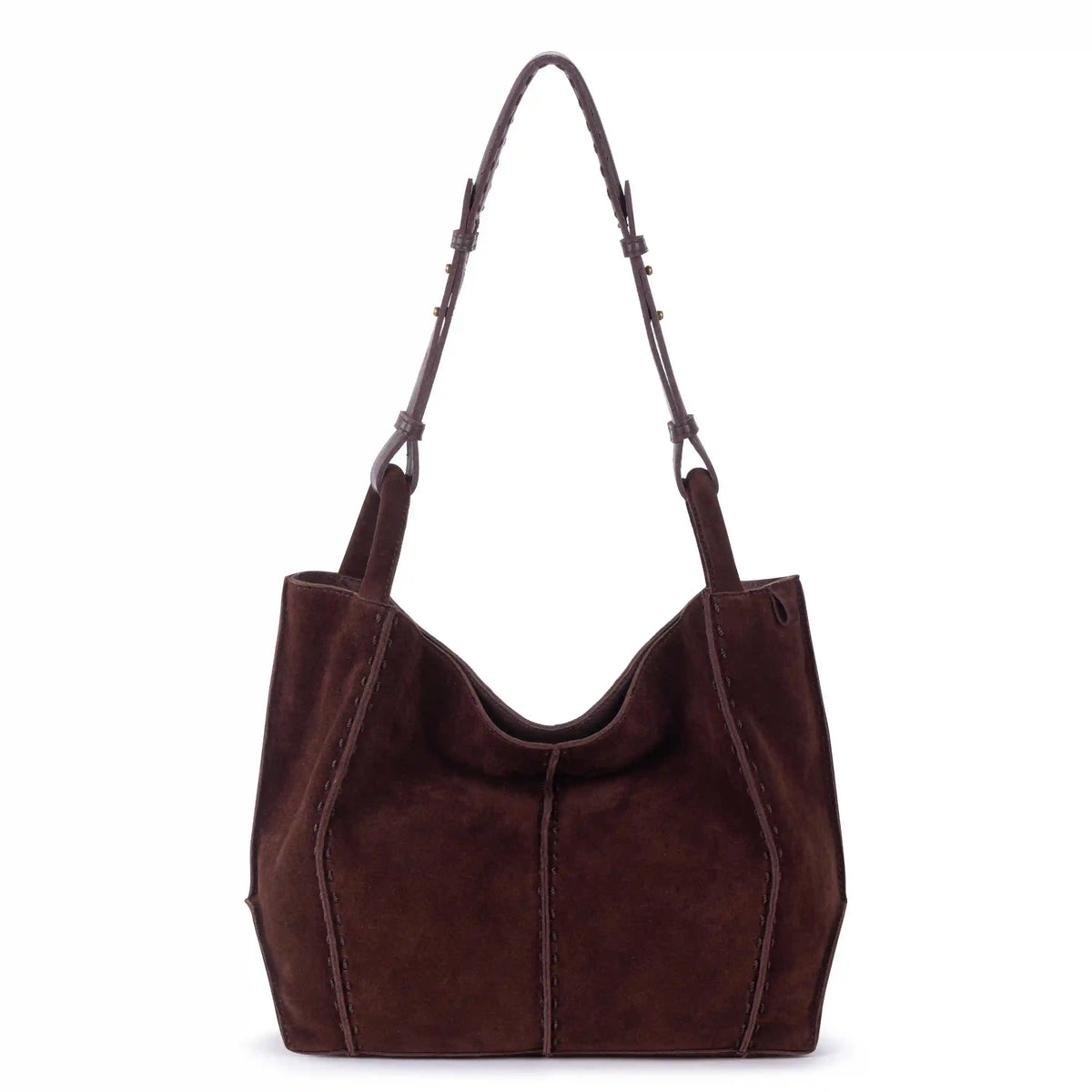 Los Feliz Medium Tote - Leather - Mahogany Suede