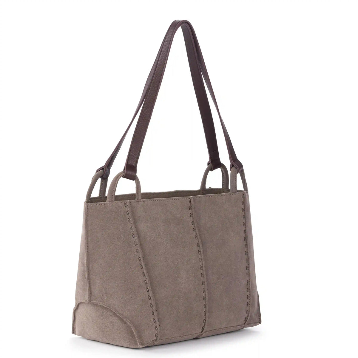Los Feliz Satchel - Leather - Mushroom Suede