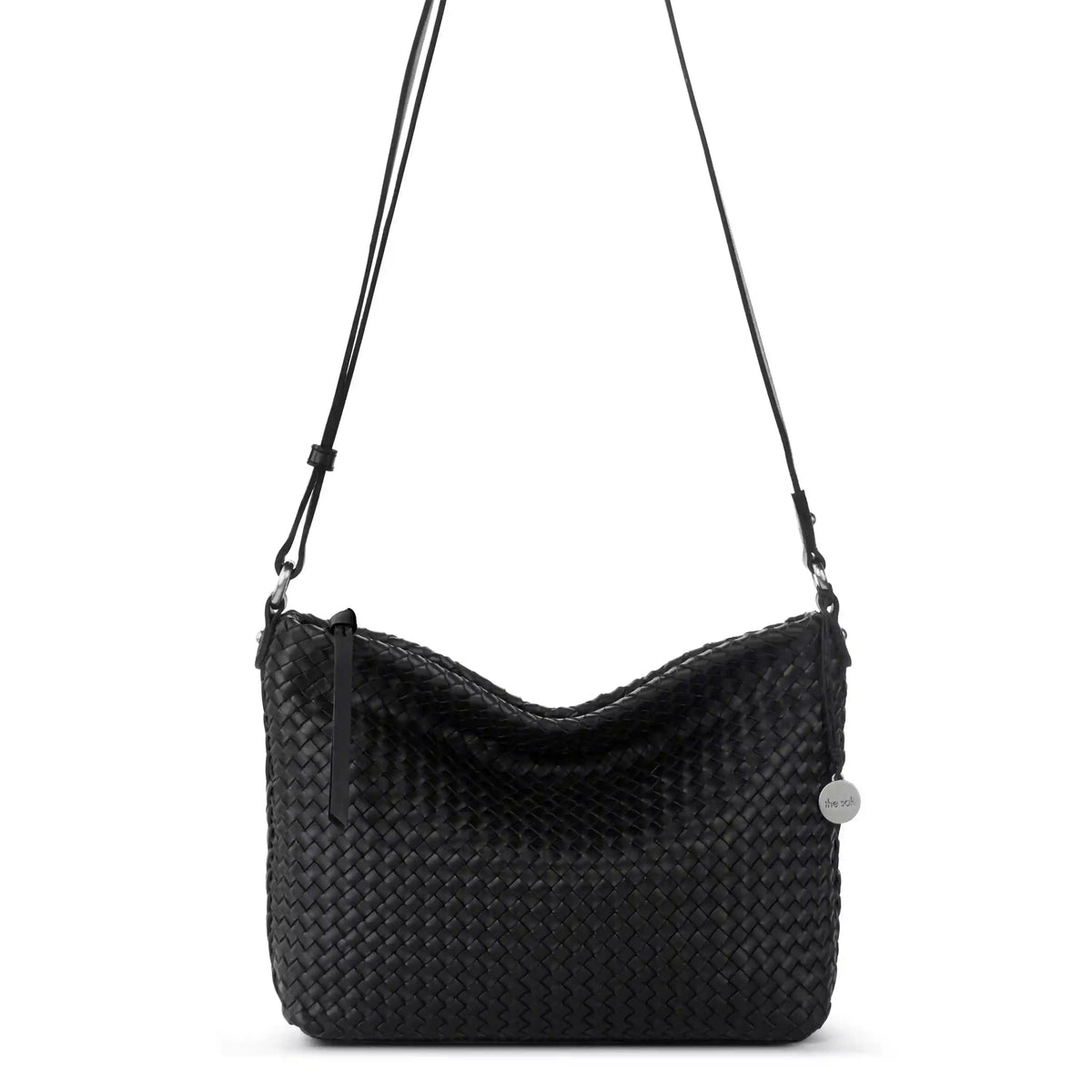 Melrose Crossbody - Leather - Black Woven
