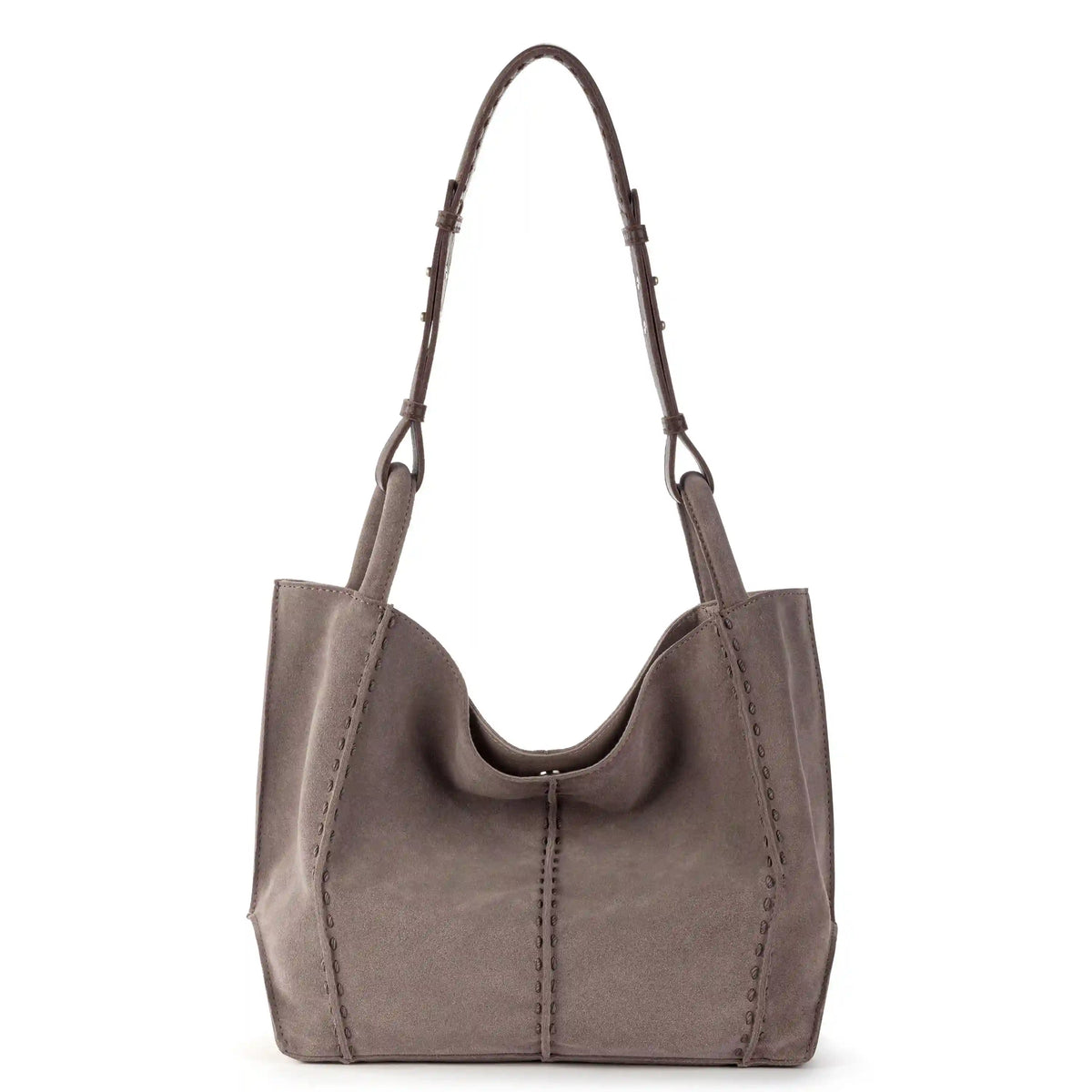 Los Feliz Medium Tote - Leather - Mushroom Suede
