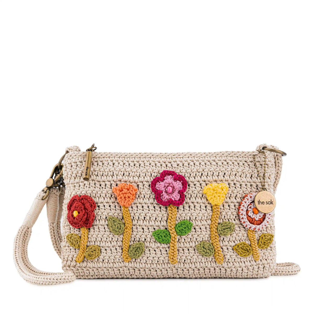 Vita Convertible Wristlet - Hand Crochet - Flower Ecru