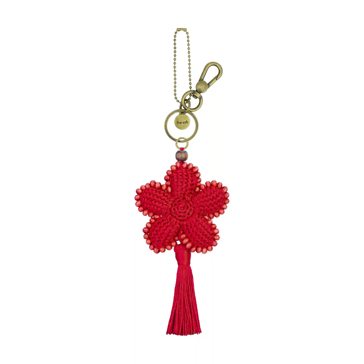 Yarnicharmz Dangle - Hand Crochet - Scarlet Flower