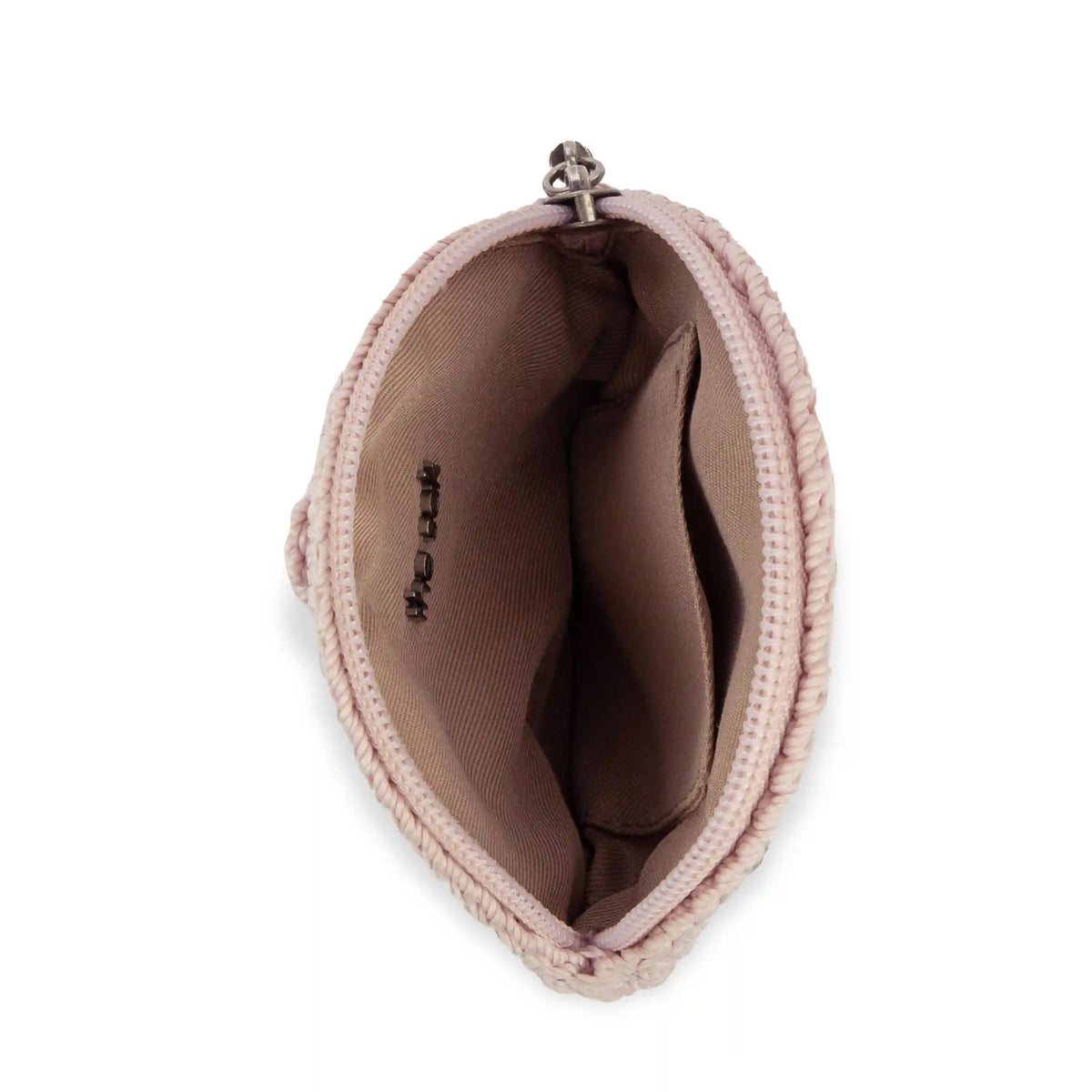 Circle Coin Pouch - Hand Crochet - Pink Sand Flower