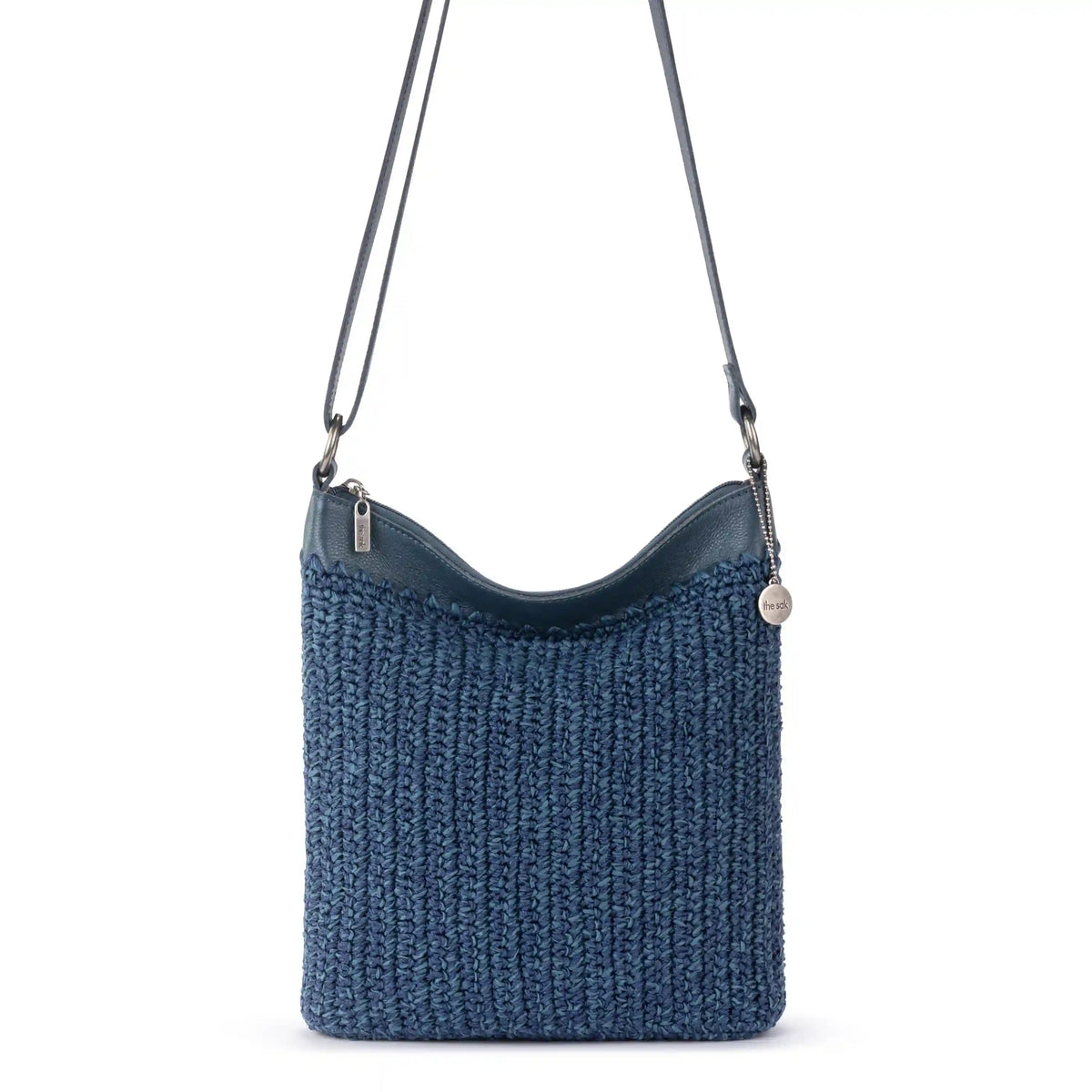 Lucia Crossbody - Hand Crochet - Denim Tonal Straw