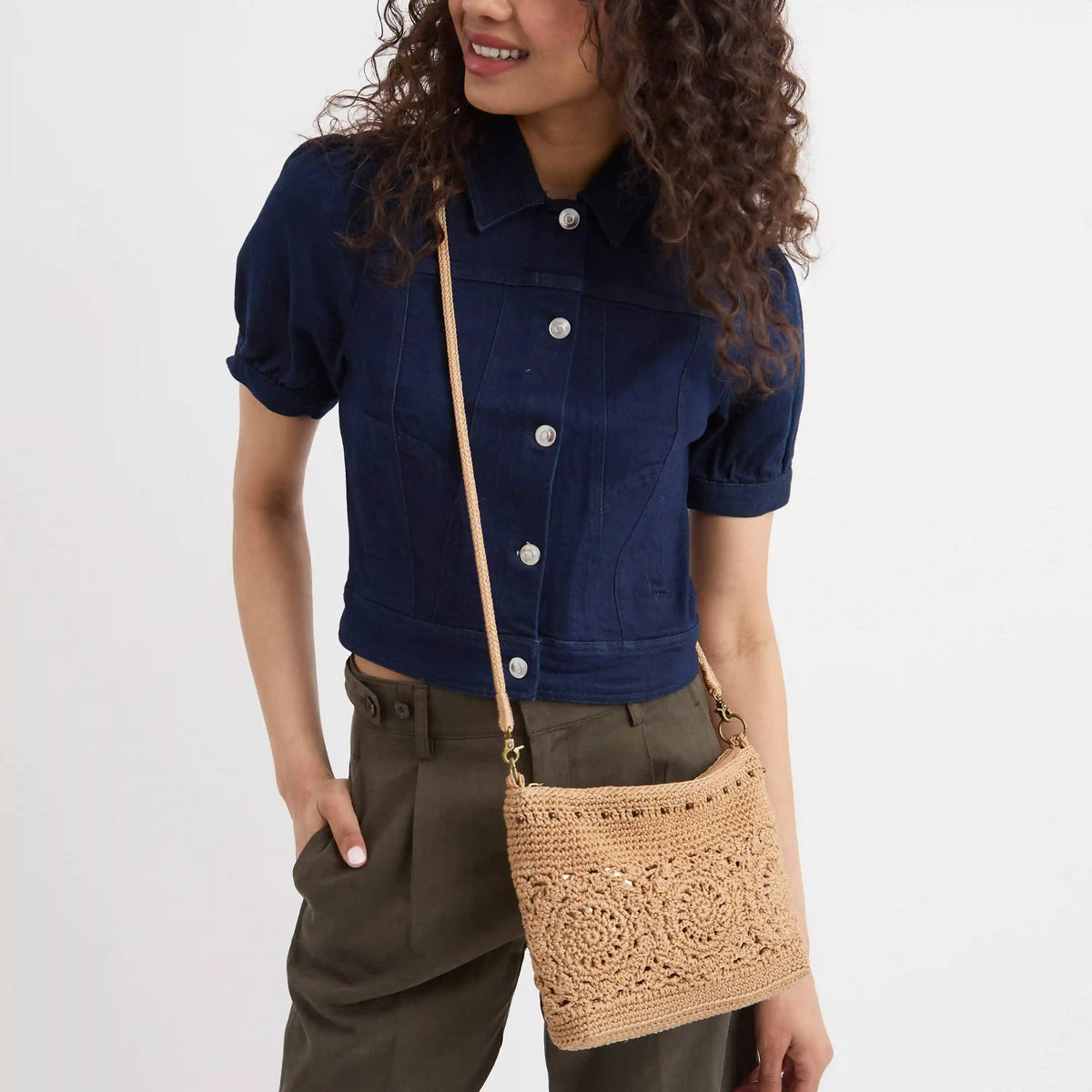 Lumi Crossbody - Hand Crochet - Bamboo Medallion