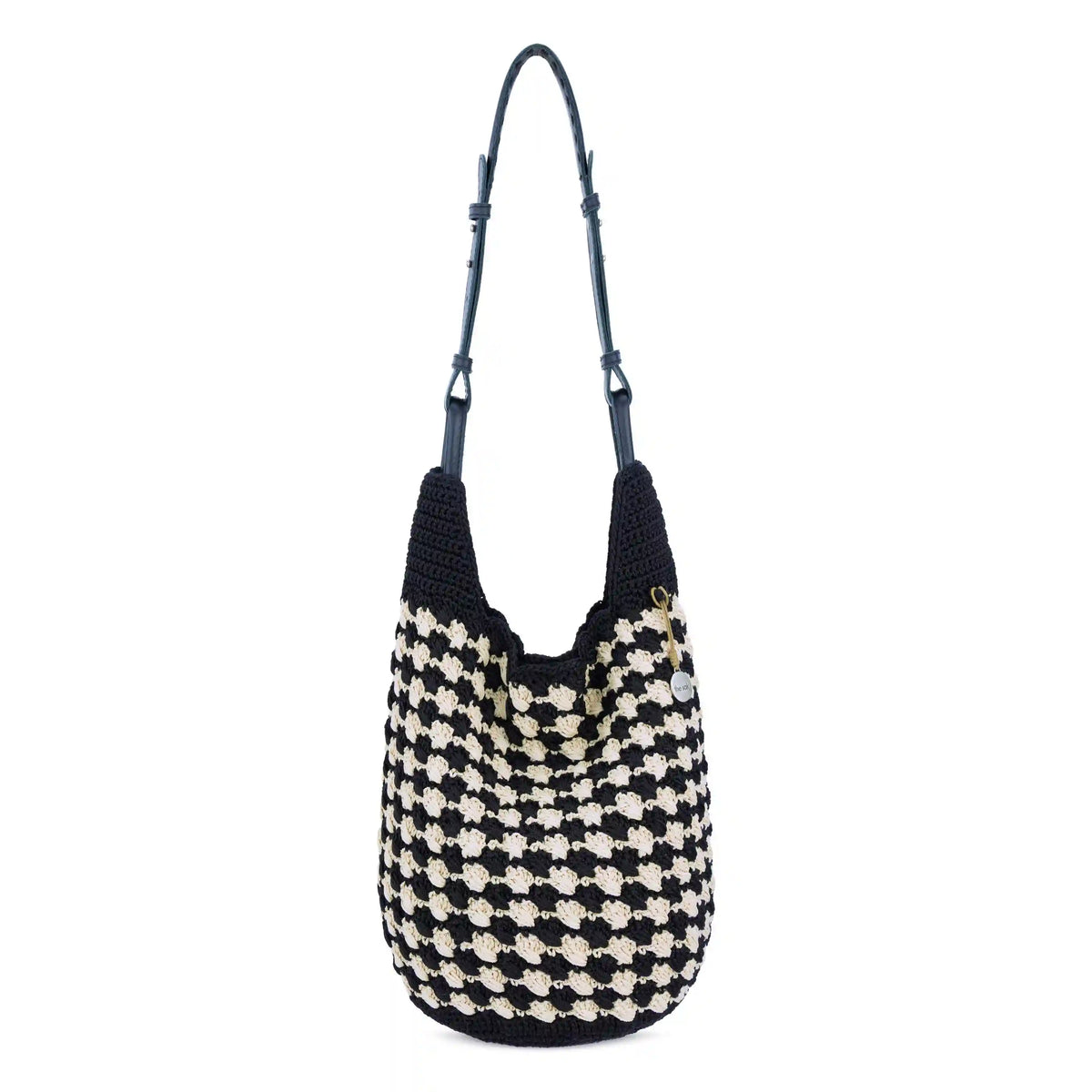 Los Feliz 120 Hobo - Hand Crochet - Black Ecru Shell