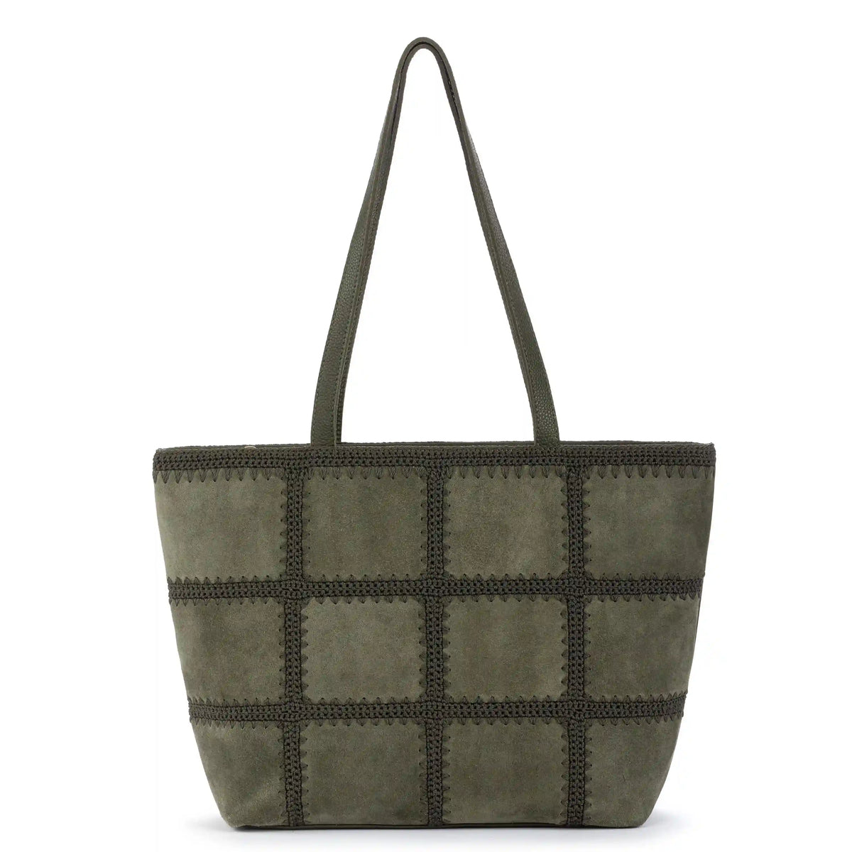 Metro Tote - Leather - Moss Suede Patch