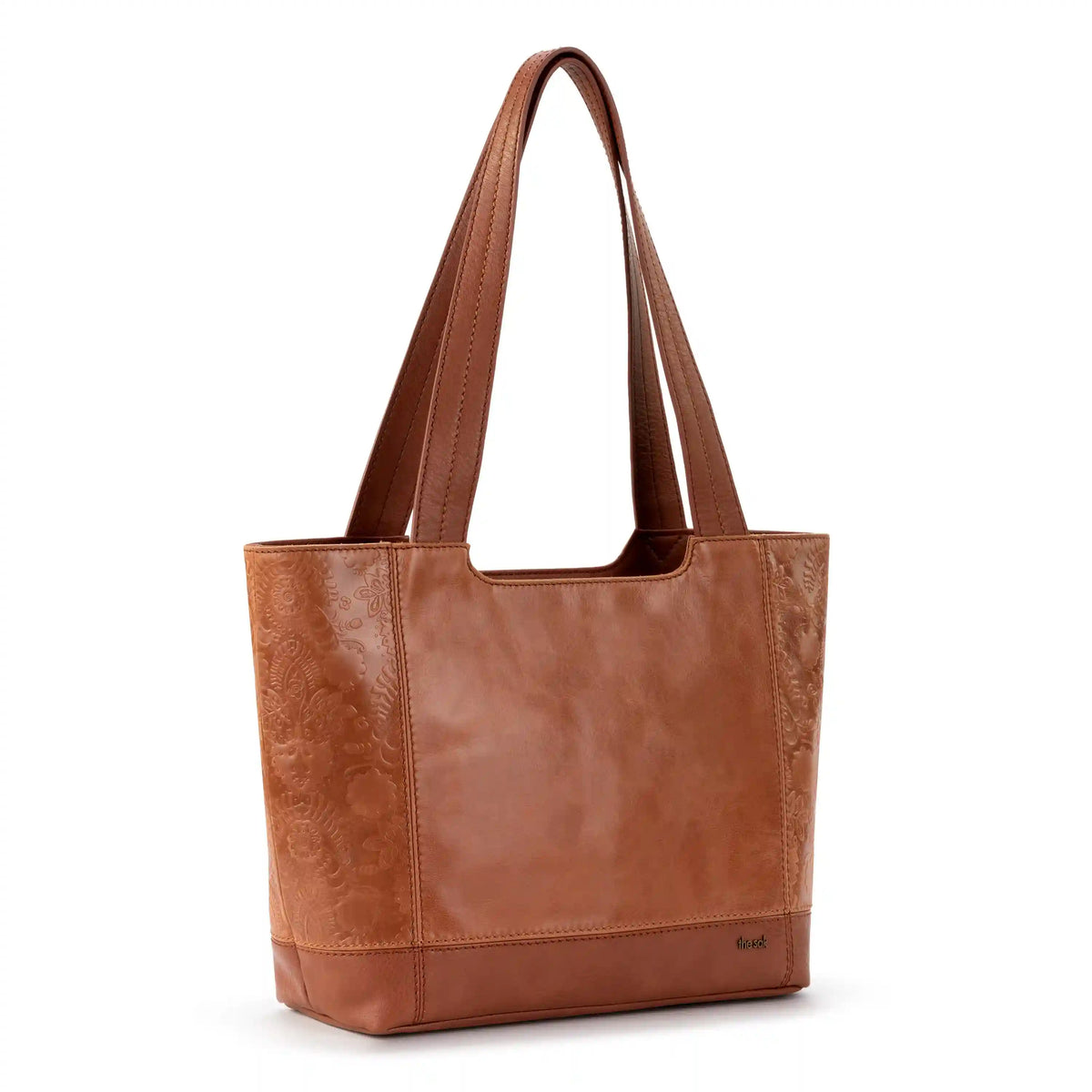 De Young Tote - Leather - Tobacco Floral Embossed