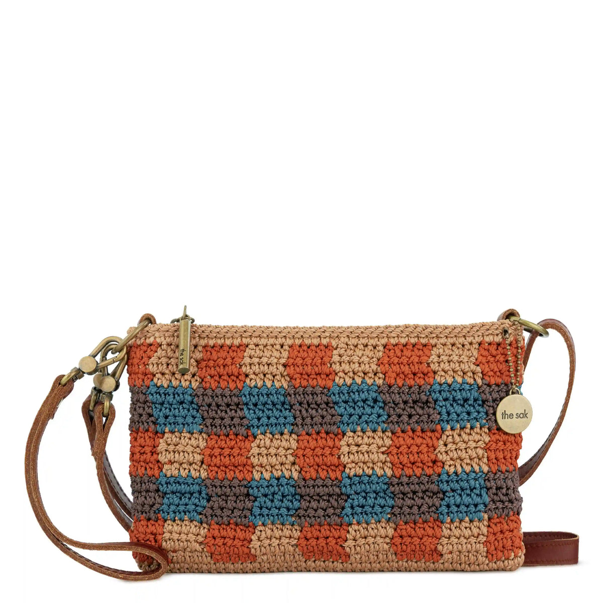 Vita Convertible Wristlet - Hand Crochet - Autumn Check