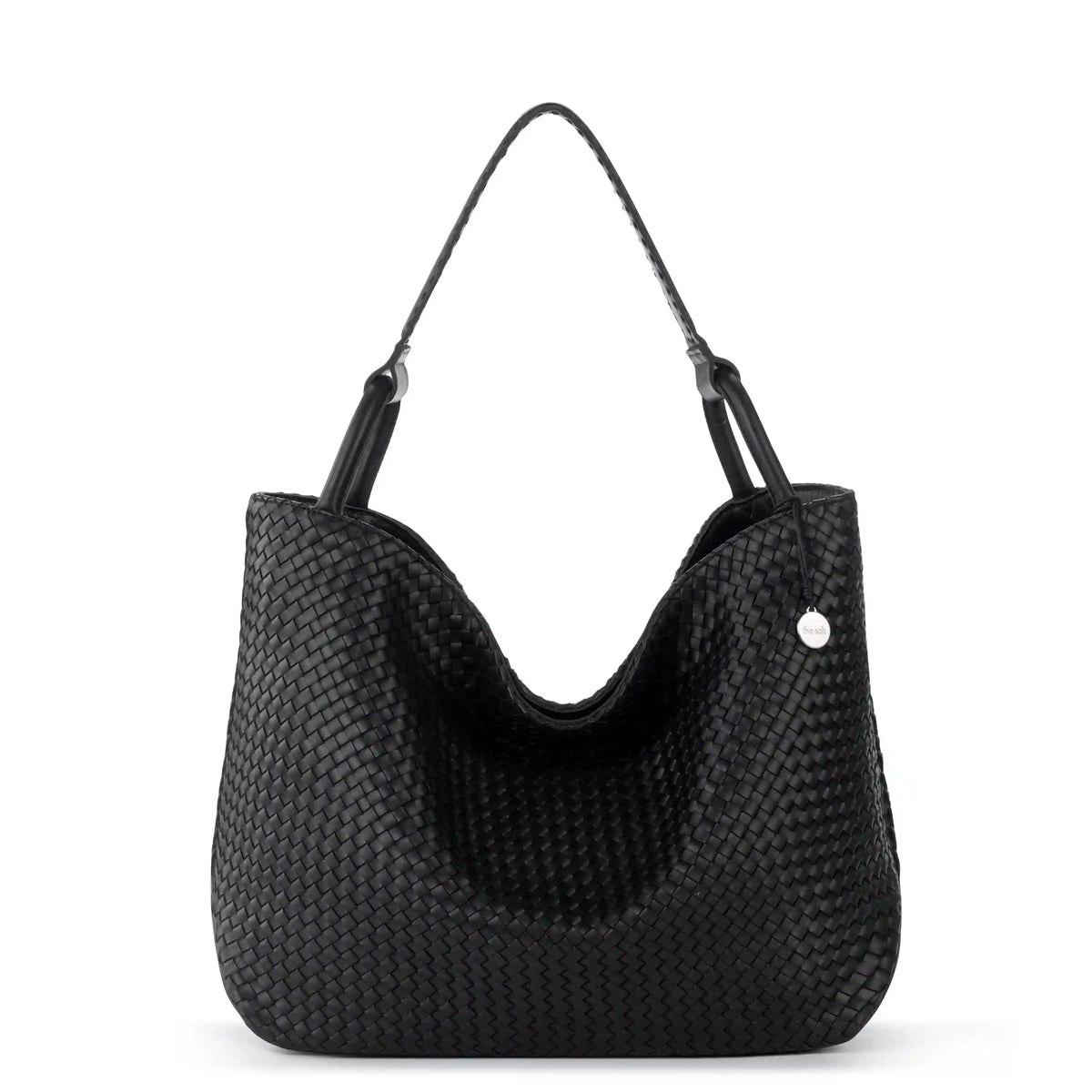 Los Feliz Large Tote - Leather - Woven Black