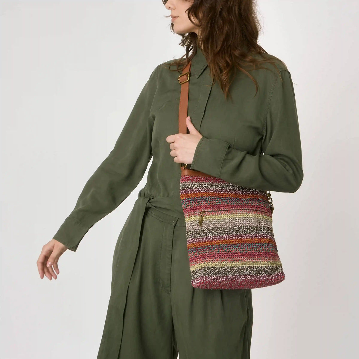 Lucia Crossbody - Hand Crochet - Sunset Stripe