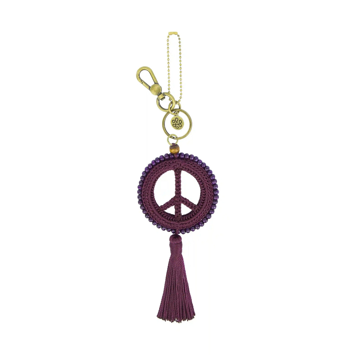 Yarnicharmz Dangle - Hand Crochet - Black Cherry Peace
