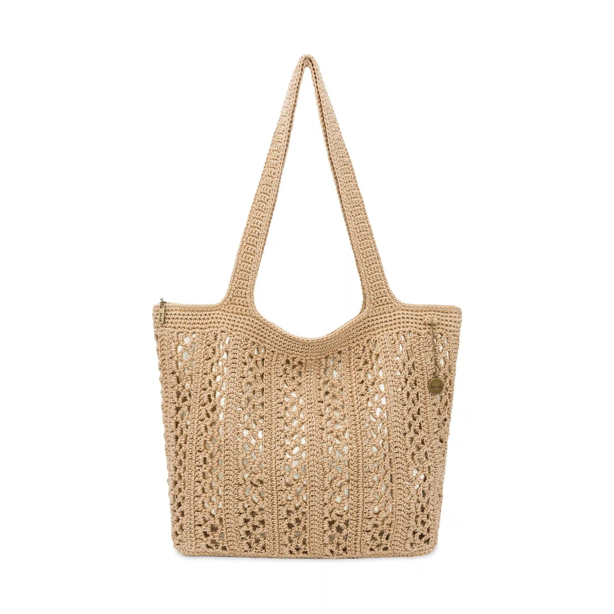 Sola Carryall Tote - Hand Crochet - Bamboo With Gold